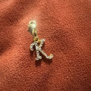 Swarovski Crystal Gold Plated Letter 'K' Charm
